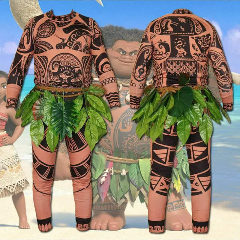 IslandSpirit – Tropisches Krieger Kostüm Erwachsene mit Blätterrock