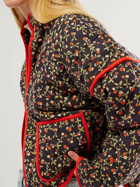 Margaux | Vintage-Mantel mit Jacke mit Blumenprint