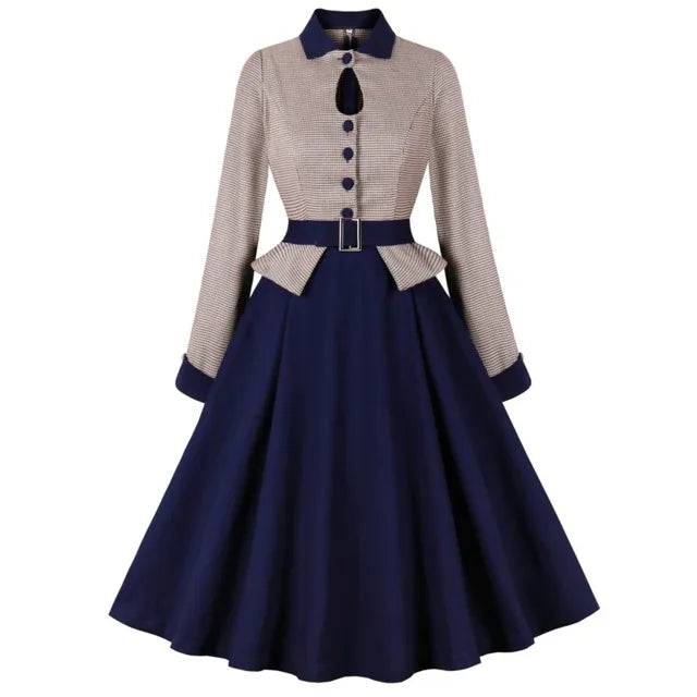 Devako Darla - Bezauberndes Vintage Vogel-Hahn-Kleid