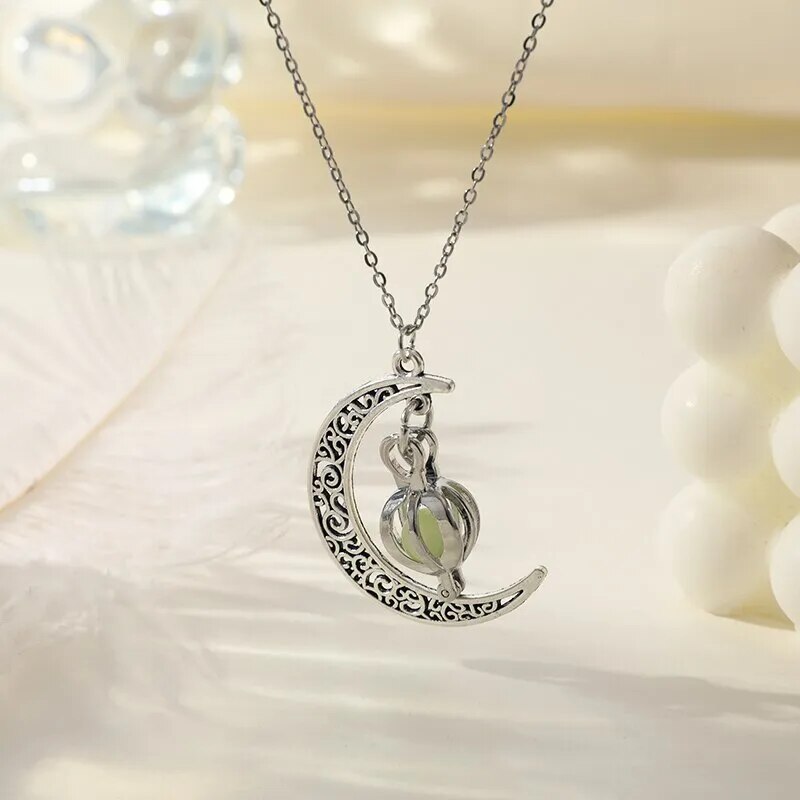 Elegante Damen Halskette mit Mondstein-Anhänger – Edelstahl Silber
