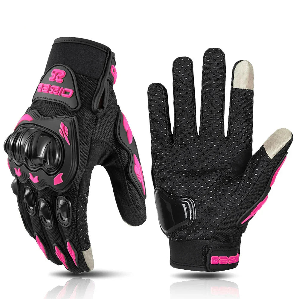 Motorhandschoenen Dames - Ademend, Touchscreen, Roze/Zwart, Verstelbaar 7
