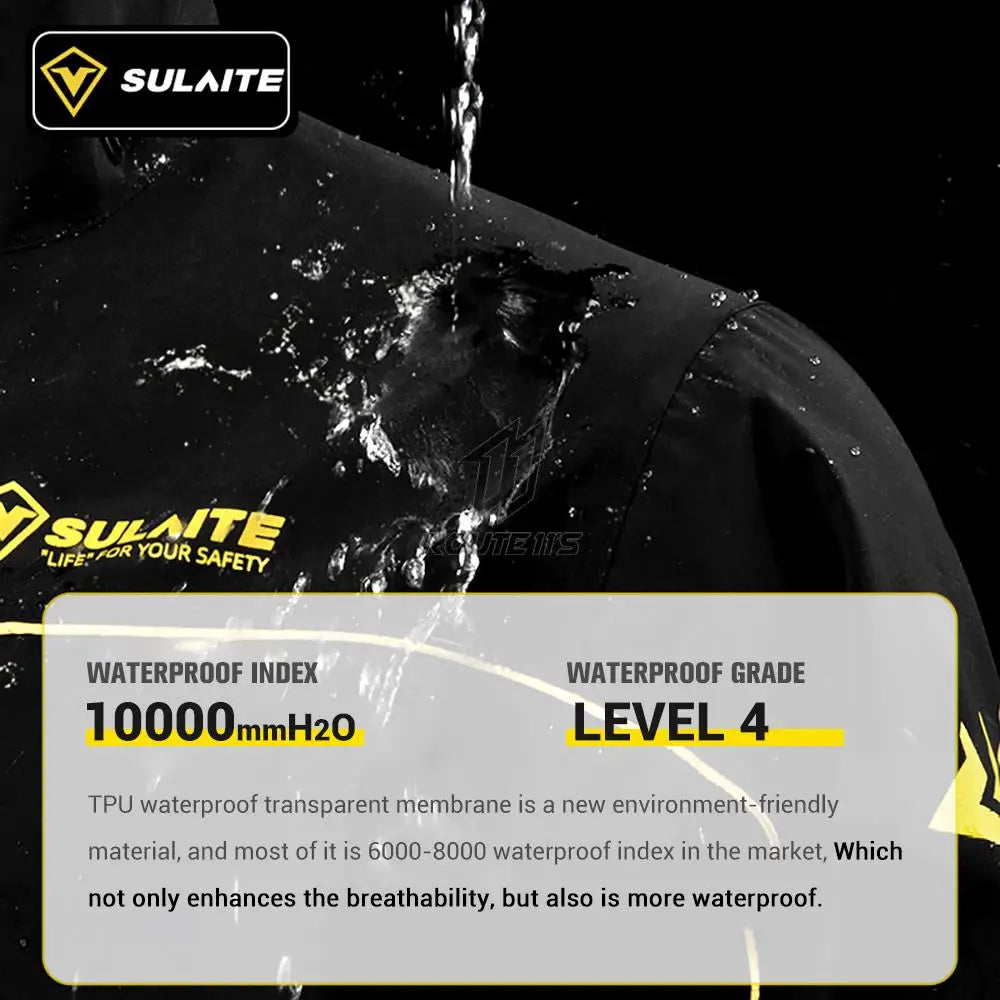 Combinaison de pluie pour moto pour hommes et femmes, 100% étanche, légère et respirante