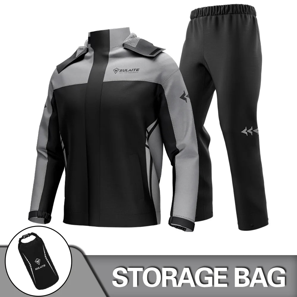 Combinaison de pluie pour moto pour hommes et femmes, 100% étanche, légère et respirante