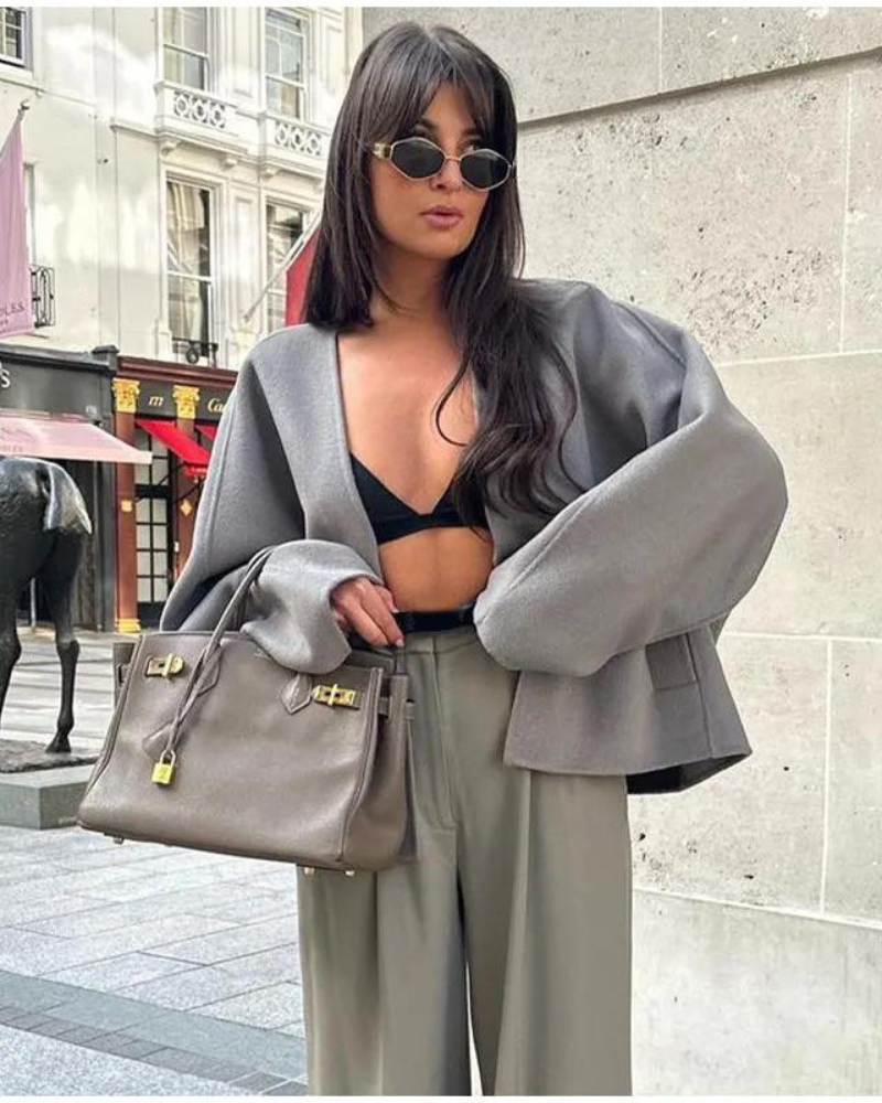 Udilia Jacket | Trendige übergroße Kurzjacke mit Verschluss