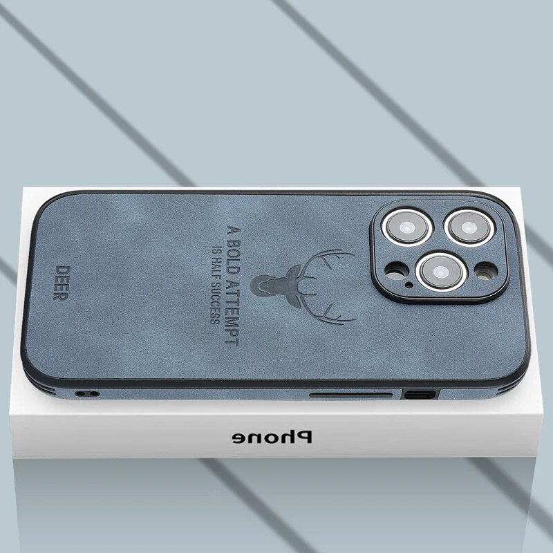Deer – iPhone-Hülle Leder stoßfest & elegant – ideal für Alltag & Büro