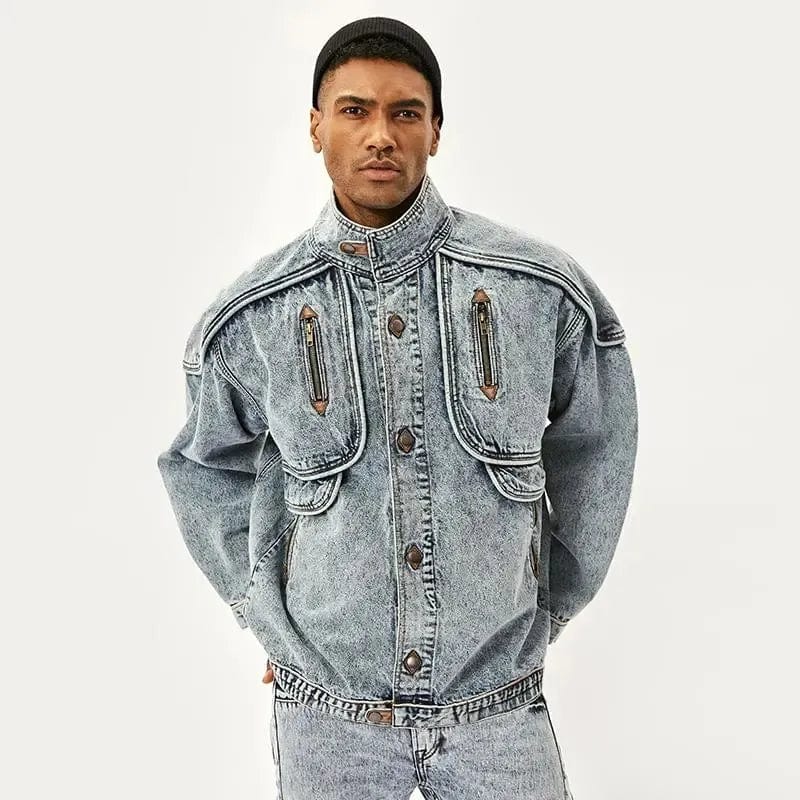 Elias | Denim-Jacke mit Stehkragen
