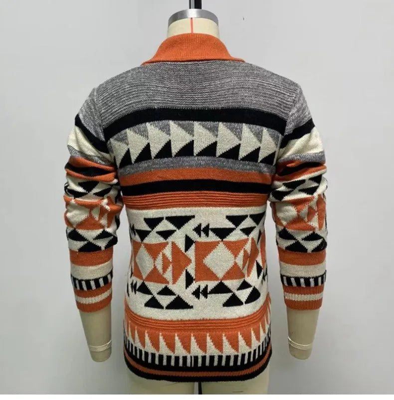 Strickjacke mit Tribal-Muster und Reißverschluss - Nikos