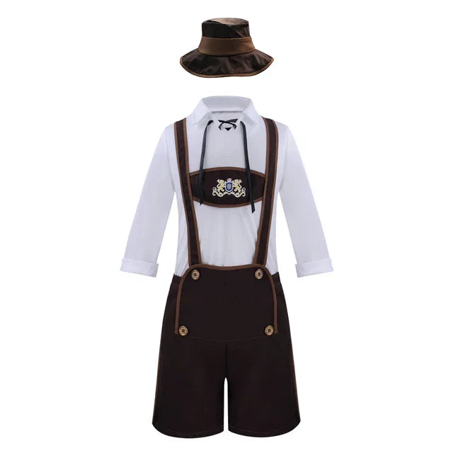 Devako Jazon - Oktoberfest Kostüm Outfit mit Lederhosen, Hosenträgern und Hut