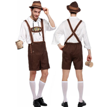 Devako Jazon - Oktoberfest Kostüm Outfit mit Lederhosen, Hosenträgern und Hut