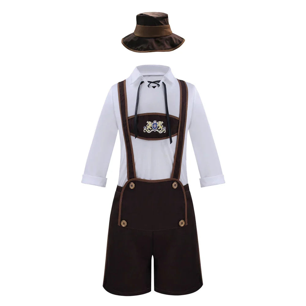 Devako Jazon - Oktoberfest Kostüm Outfit mit Lederhosen, Hosenträgern und Hut