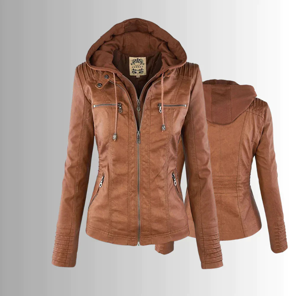 Adalia | Stylische Motorradjacke mit Kapuze