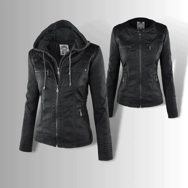 Adalia | Stylische Motorradjacke mit Kapuze