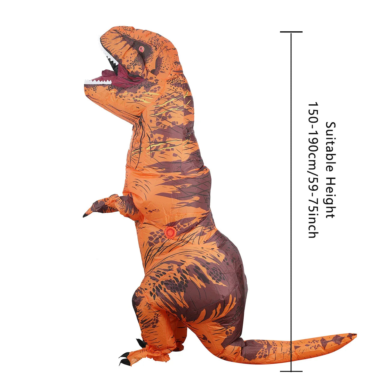 DinoMorph – Aufblasbares T-Rex-Kostüm Erwachsene – Schnell aufblasbares Dino-Outfit
