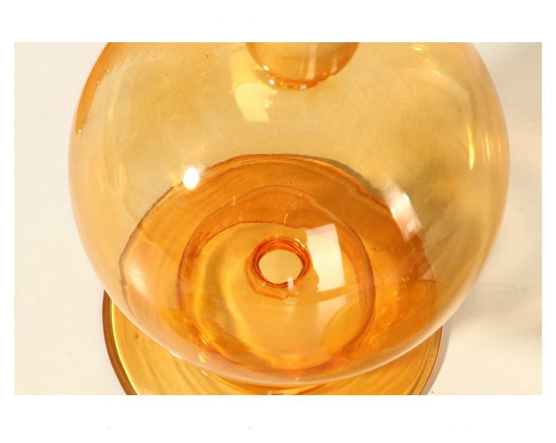 Porte-bougies en verre soufflé orange