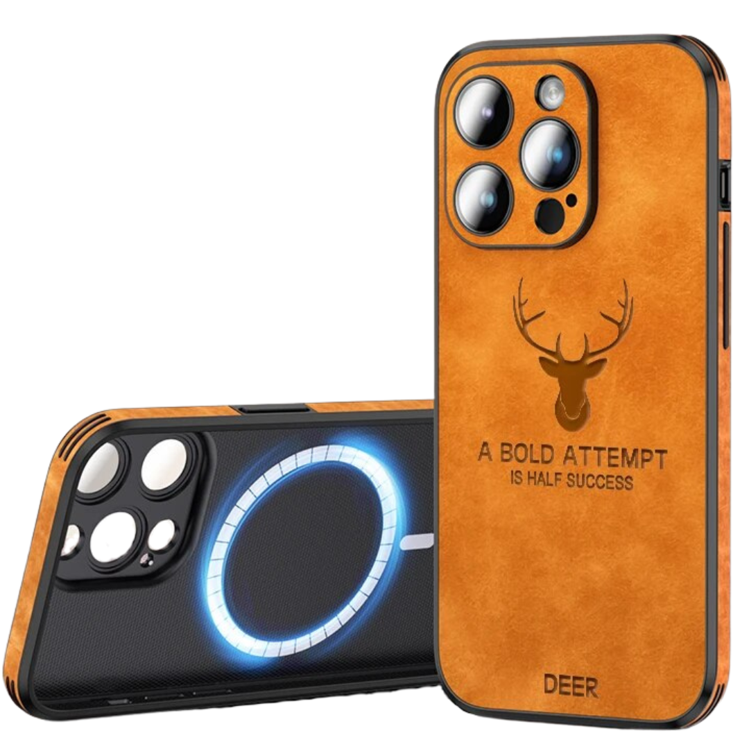 Deer – iPhone-Hülle Leder stoßfest & elegant – ideal für Alltag & Büro