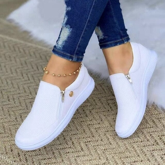 Damen-Komfortschuhe mit Struktur & Reißverschluss – Frühling/Sommer