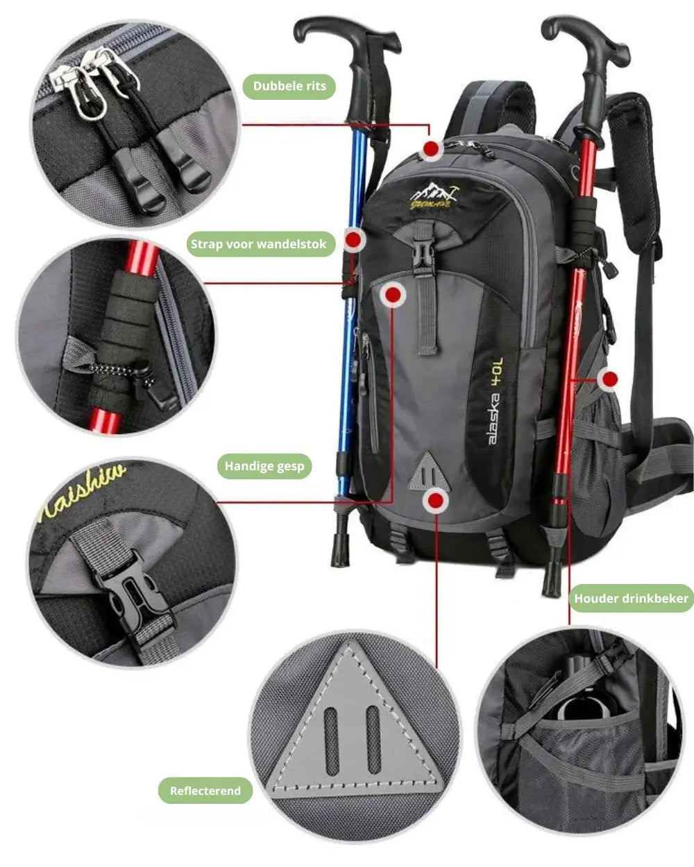 OutdoorHaven Wasserdichter 40L Outdoor-Rucksack - Perfekt für Wandern und Camping