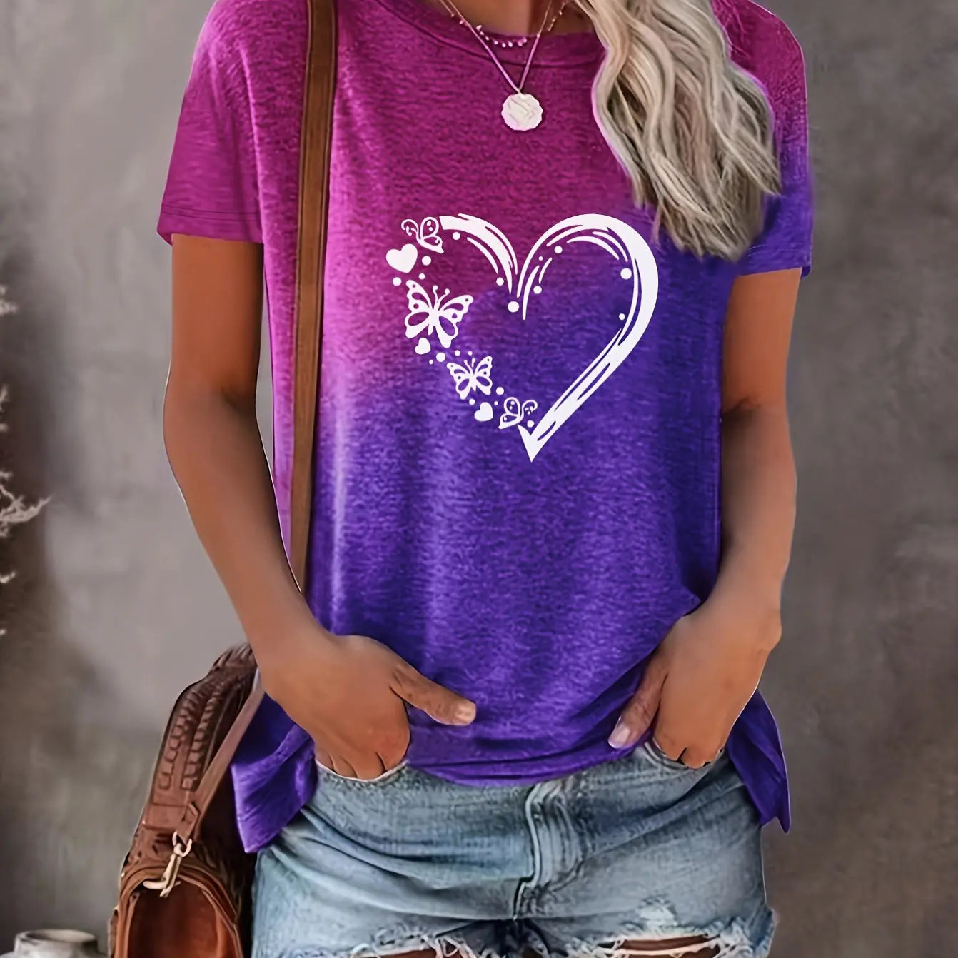 HeartBeat – Camicia Oversize da Donna con Stampa Cuore – Traspirante & Alla Moda