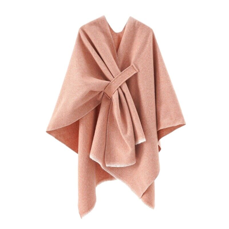 Mia Kaschmir Poncho | Poncho retrò con elegante nastro in 10 colori