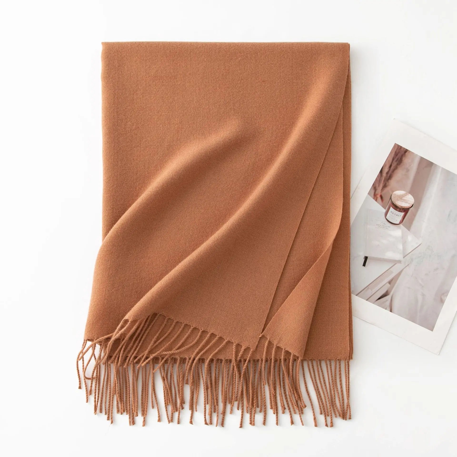 Pashmina Schal für Damen und Herren, weich, warm, 200x68 cm, vielseitig und elegant 23