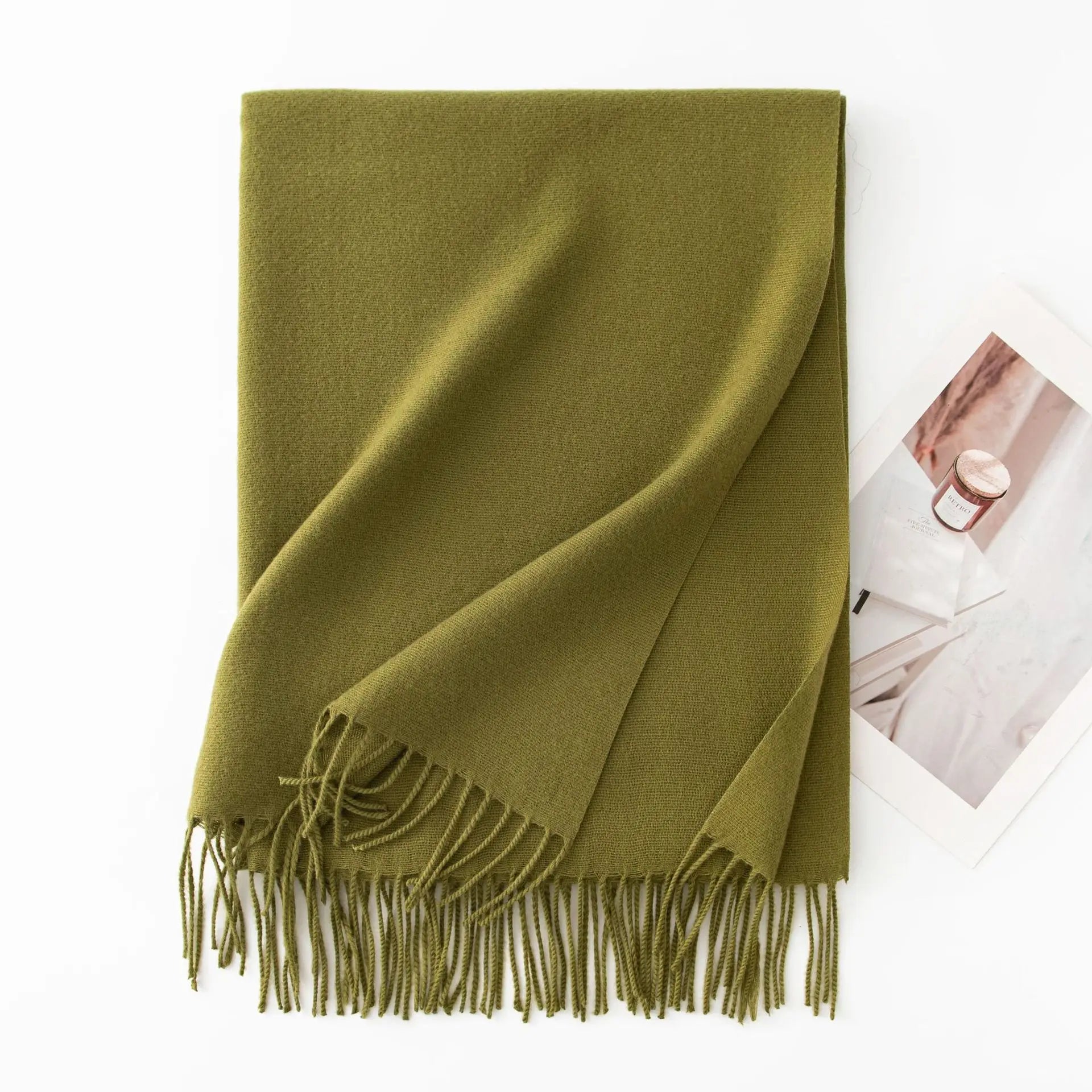 Pashmina Schal für Damen und Herren, weich, warm, 200x68 cm, vielseitig und elegant 27