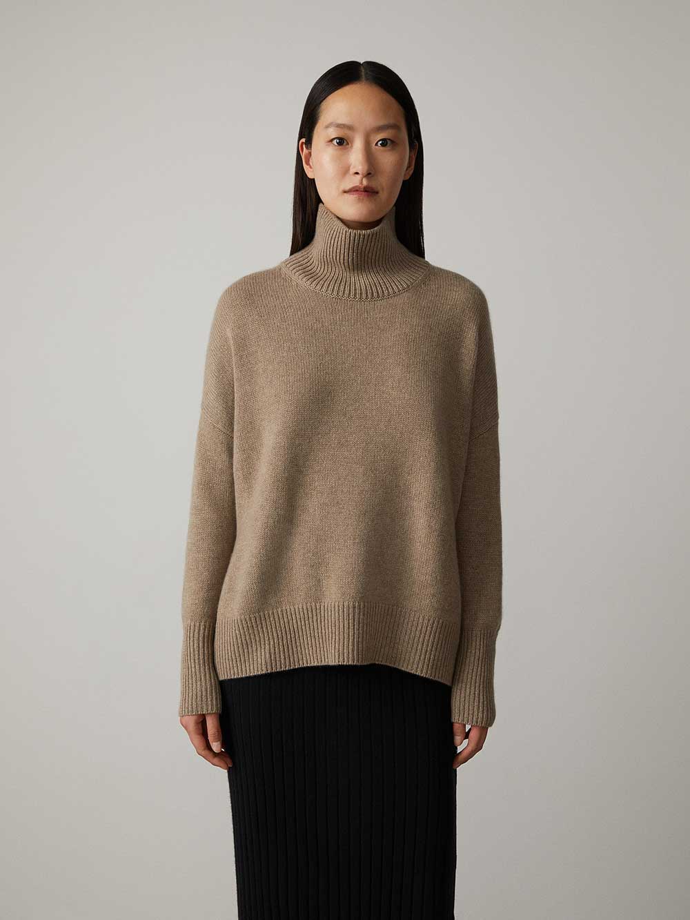 Eleganter Damen Rollkragenpullover aus luxuriösem Kaschmir-Mix