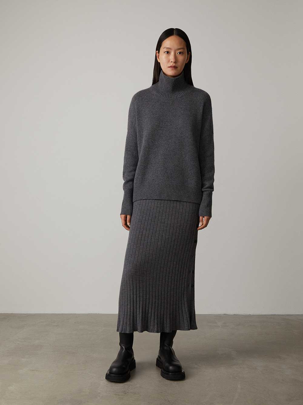 Eleganter Damen Rollkragenpullover aus luxuriösem Kaschmir-Mix