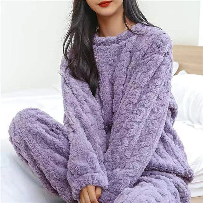 Damen Flanell-Pyjama-Set – warm, weich & stilvoll für kalte Tage