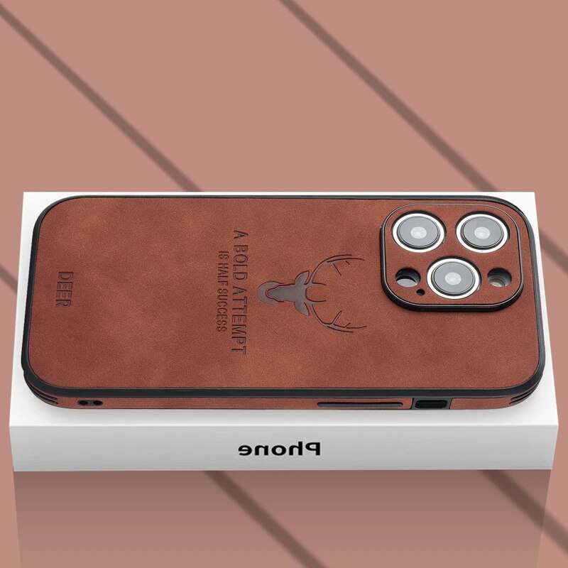 Deer – iPhone-Hülle Leder stoßfest & elegant – ideal für Alltag & Büro