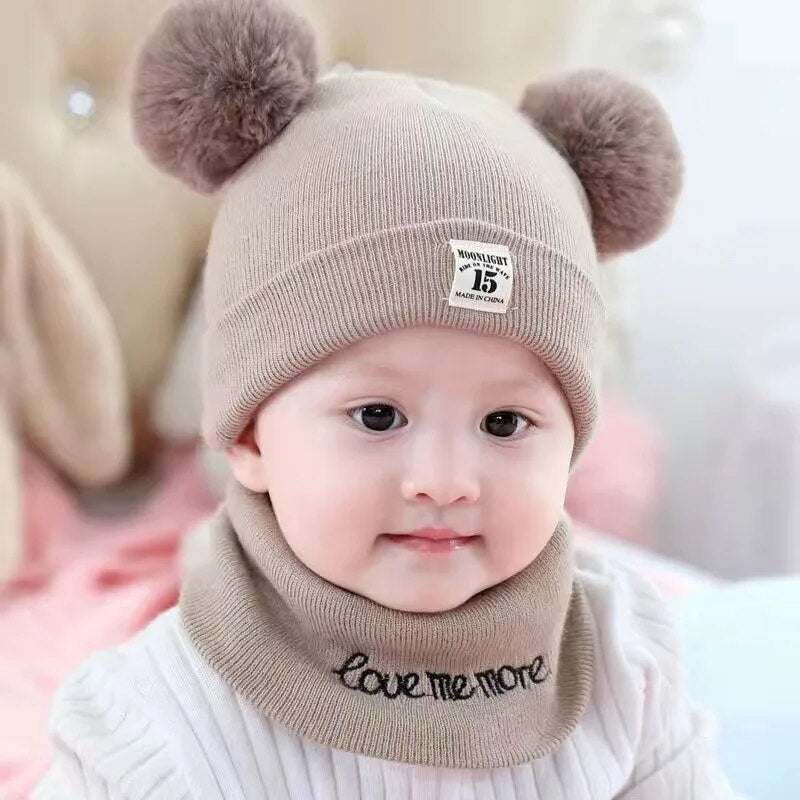 Cappello invernale per bambini con pon pon