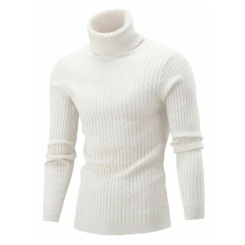 Devako herre Colt pullover i tyk uld med høj krave - luksuriøs varme