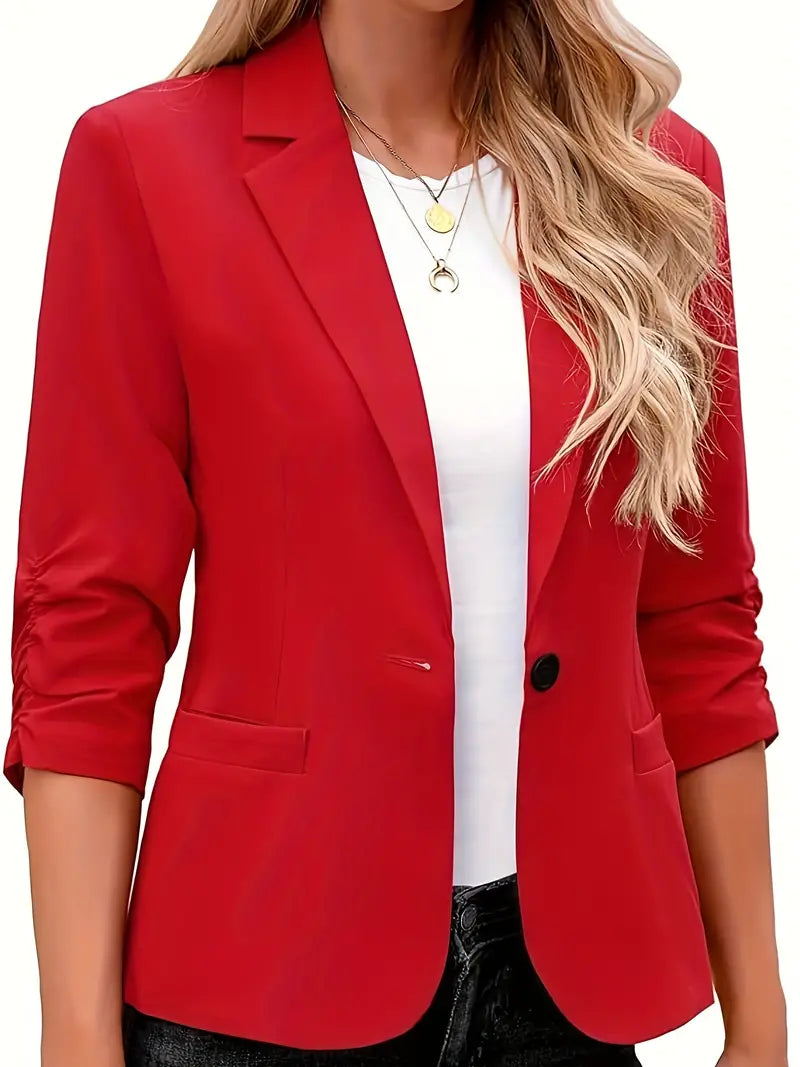 Eleganter langärmeliger Blazer mit Revers und Knopf - Marli