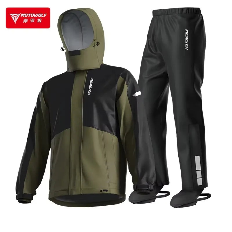 Imperméable pour motards – Étanche, Respirant, Ensemble avec veste et pantalon