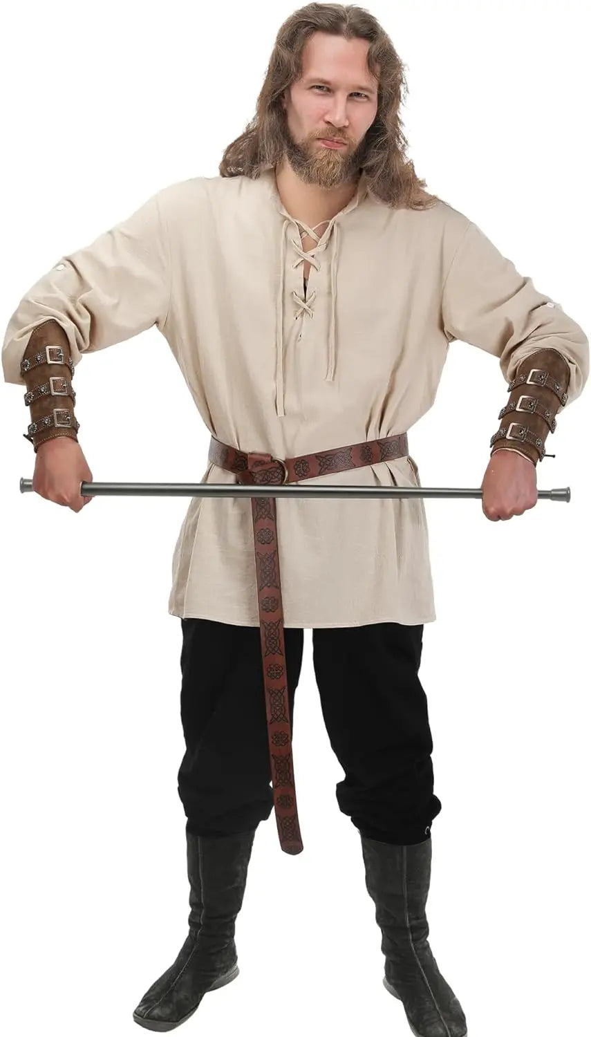 HeritageWear – Renaissance-Kostümset Herren – 4-teilig mit Piratenhemd & Hose