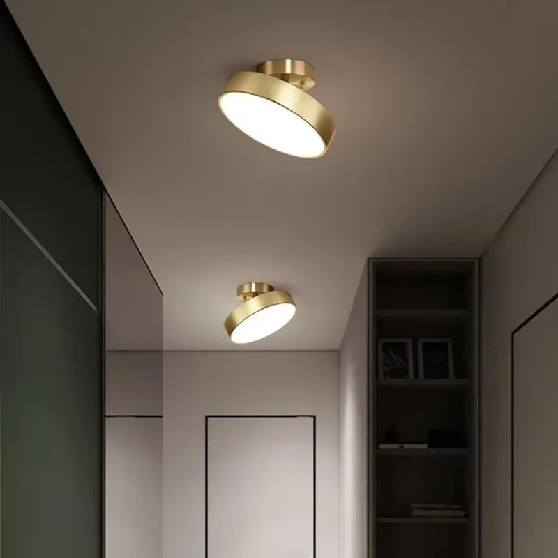 Coppera – Lampada da soffitto LED retrò in rame efficiente dal punto di vista energetico e compatta