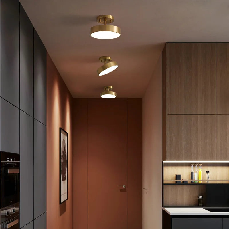 Coppera – Lampada da soffitto LED retrò in rame efficiente dal punto di vista energetico e compatta