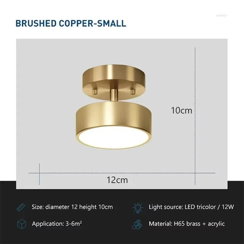Coppera – Lampada da soffitto LED retrò in rame efficiente dal punto di vista energetico e compatta