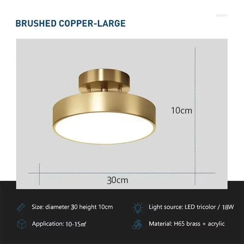 Coppera – Lampada da soffitto LED retrò in rame efficiente dal punto di vista energetico e compatta