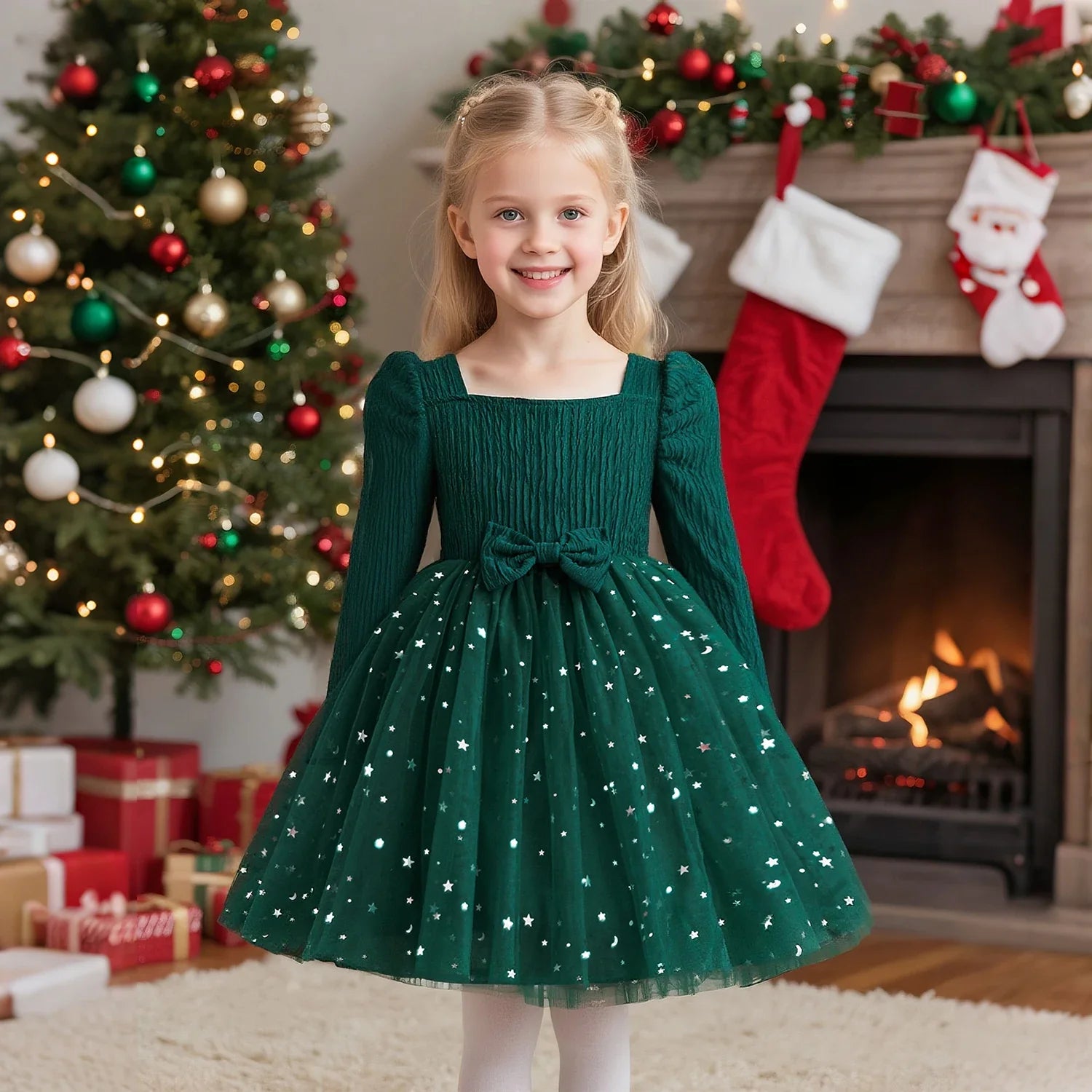 Rode Glitterjurk voor Meisjes met Pailletten - Feestelijke Baljurk 2-10 Jaar 3