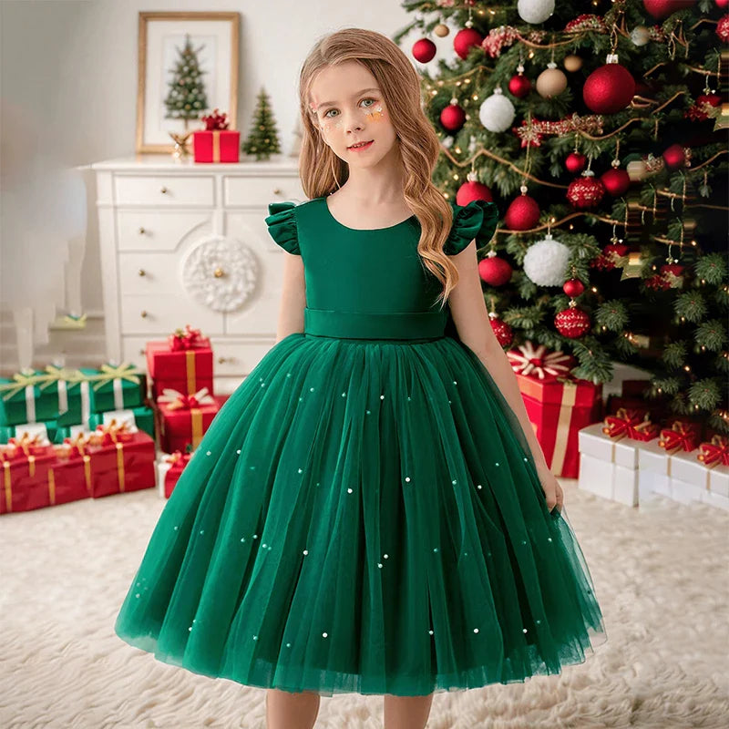 Rode Prinses Jurk Voor Peuter Meisjes 3-8 Jaar, Ideaal Voor Kerstfeesten 3
