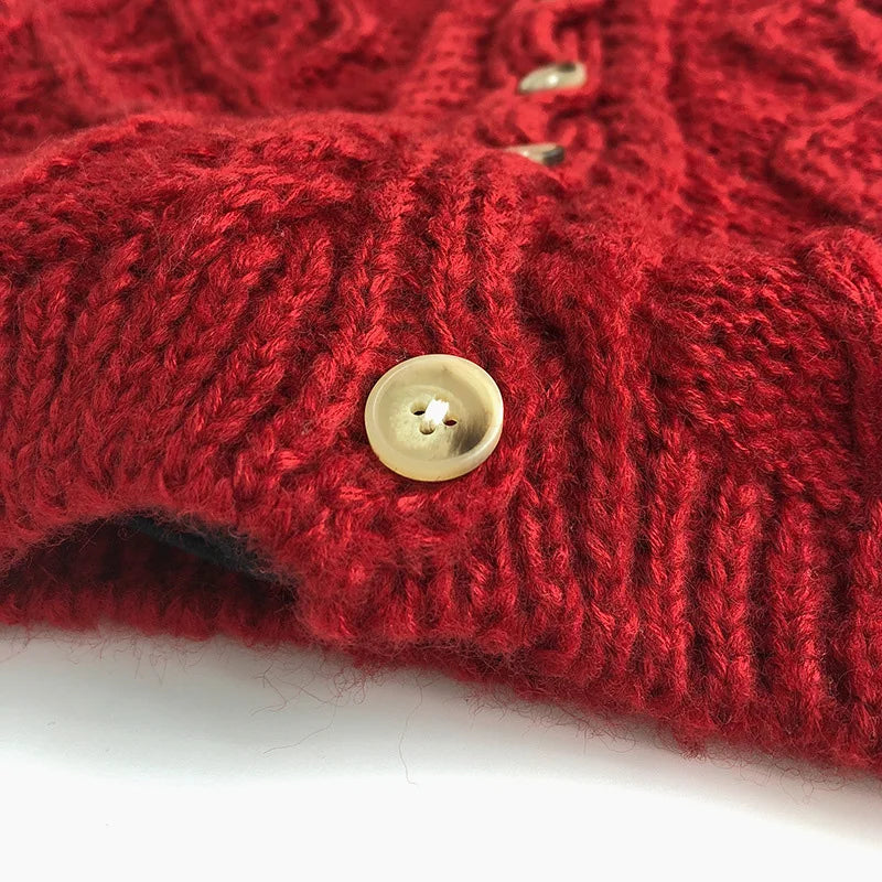 Rode gebreide babytrui voor herfst en winter 5