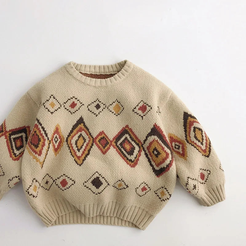 Rode gebreide babytrui voor herfst en winter 6
