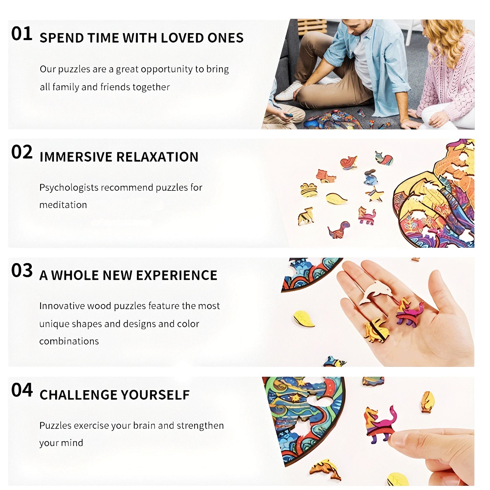 Ronde Houten Puzzel met Pauwpatroon voor Volwassenen en Kinderen - Puzzel Hout Dierenvormen 4