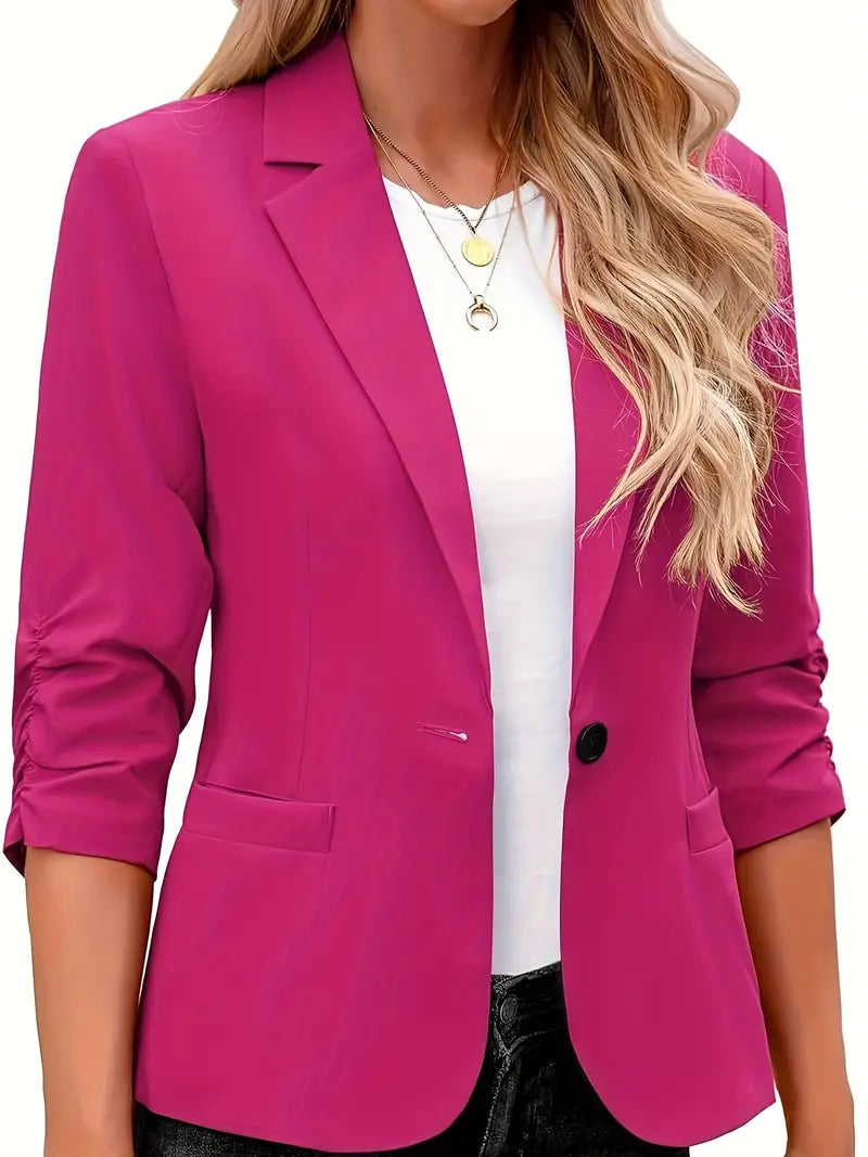 Eleganter langärmeliger Blazer mit Revers und Knopf - Marli