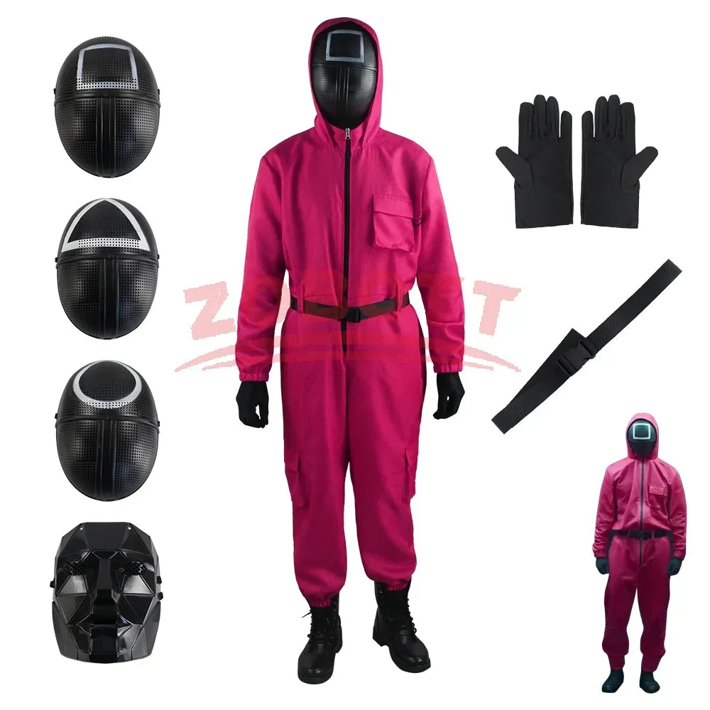 CosmoWear - Rosa Jumpsuit Kostümset mit Handschuhen für Kinder