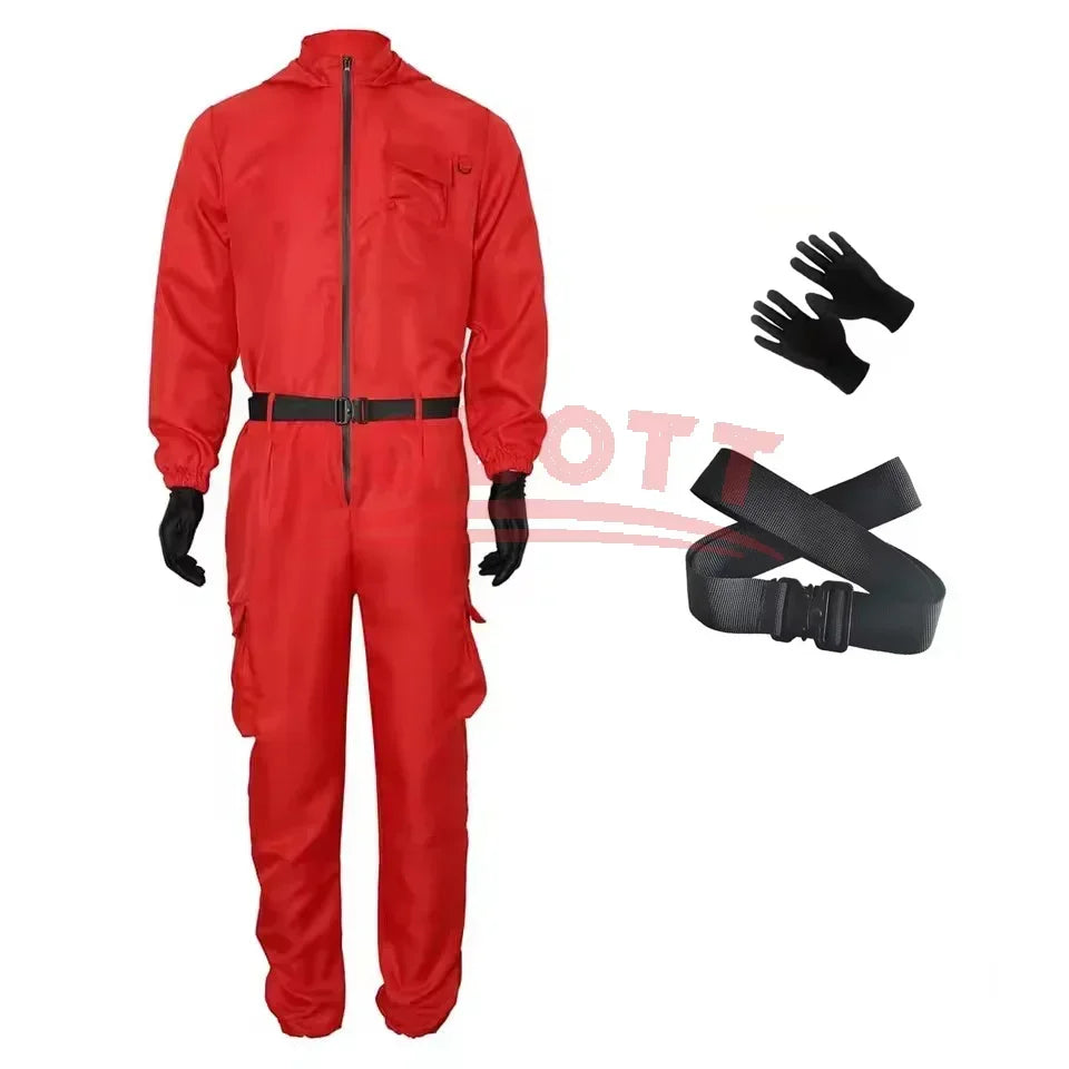 CosmoWear - Rosa Jumpsuit Kostümset mit Handschuhen für Kinder