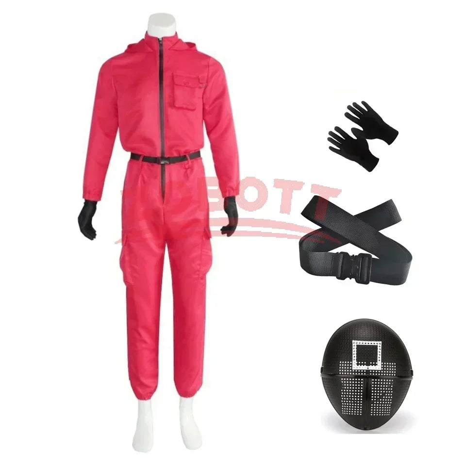 CosmoWear - Rosa Jumpsuit Kostümset mit Handschuhen für Kinder