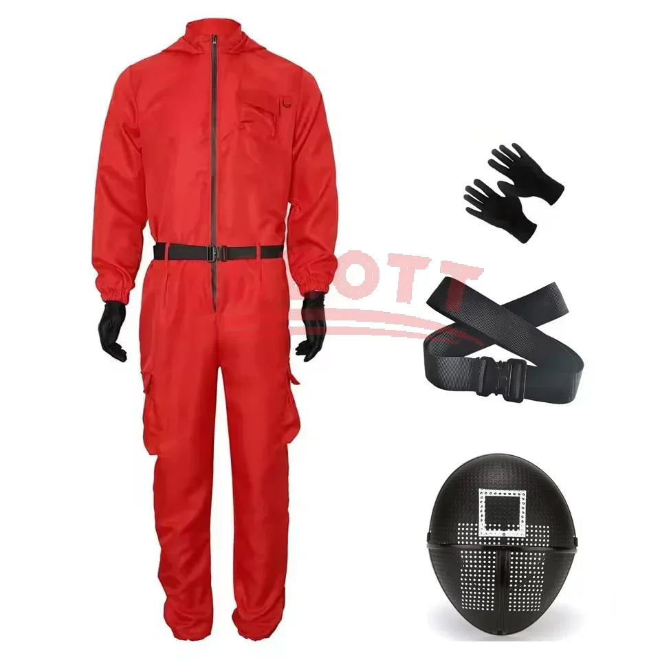 CosmoWear - Rosa Jumpsuit Kostümset mit Handschuhen für Kinder