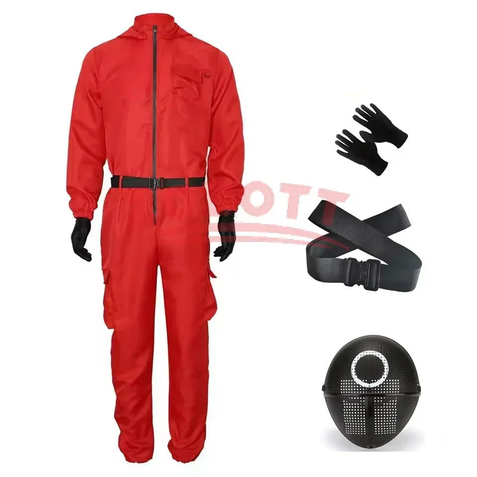 CosmoWear - Rosa Jumpsuit Kostümset mit Handschuhen für Kinder