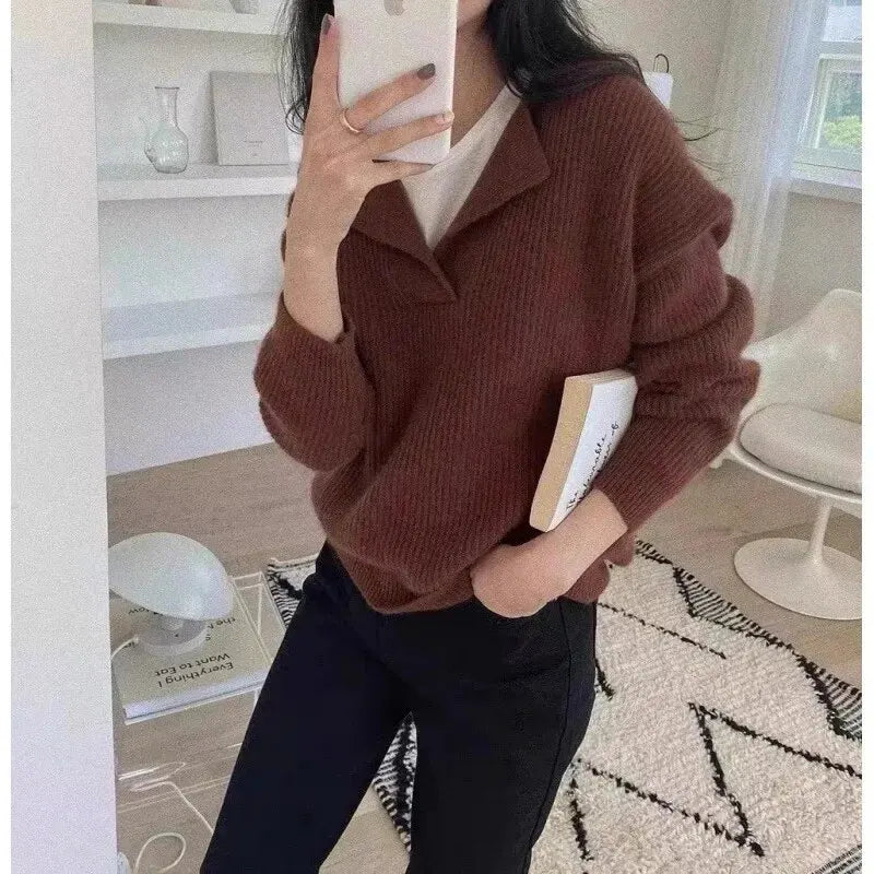 Lässiger Strickpullover für Frauen - Yuliya